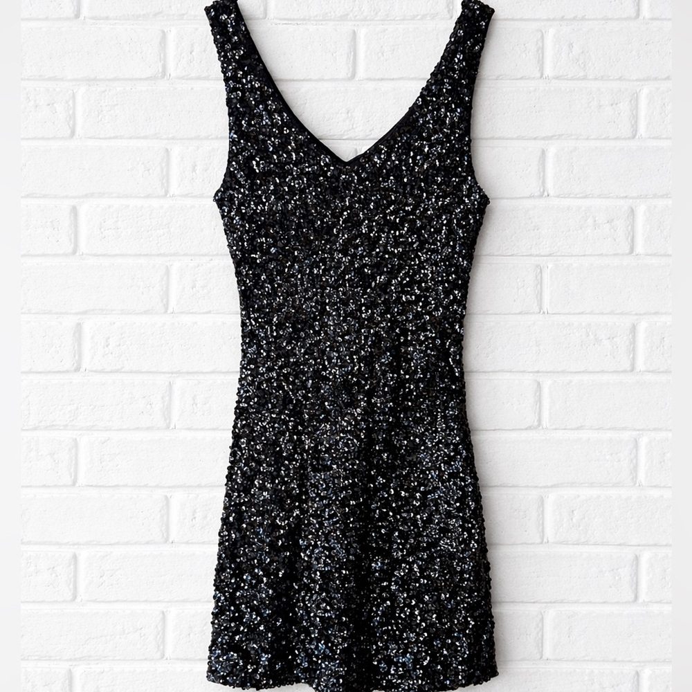 Elegant Black Sequin Dress